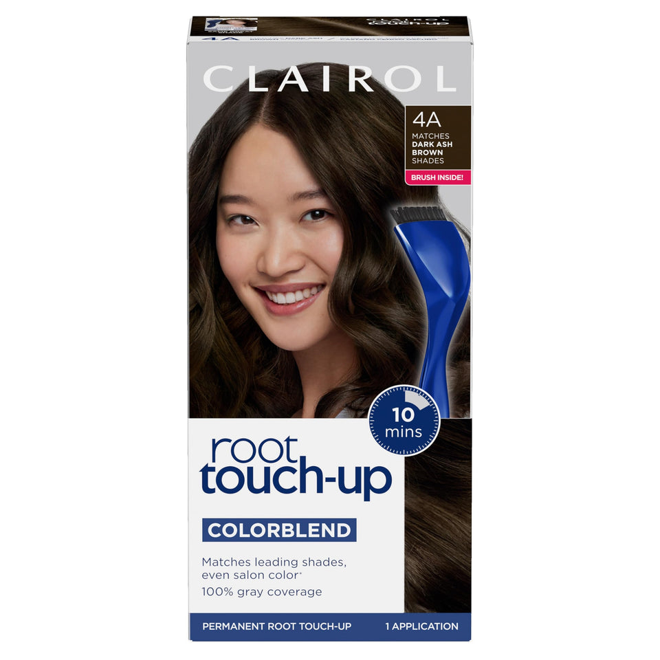 Clairol root touch-up front packaging shows product and shade benefits