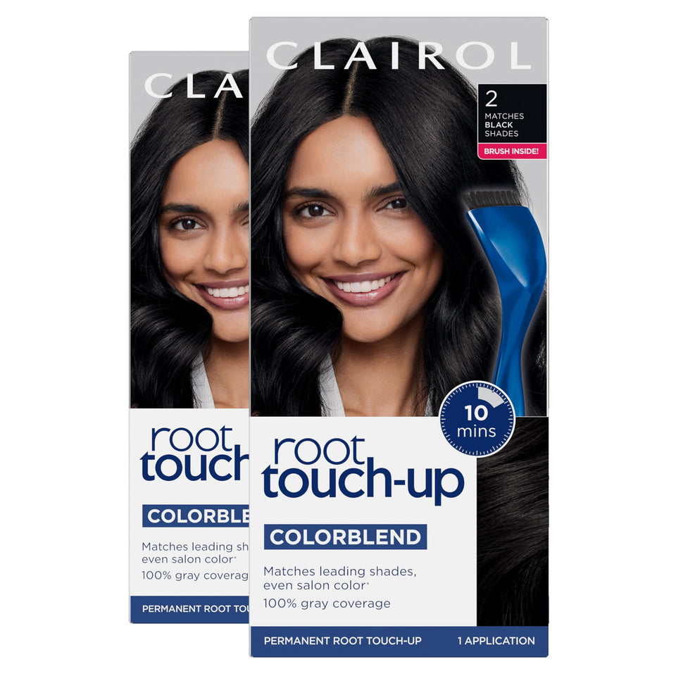 Clairol product front packaging showing black shade and benefits