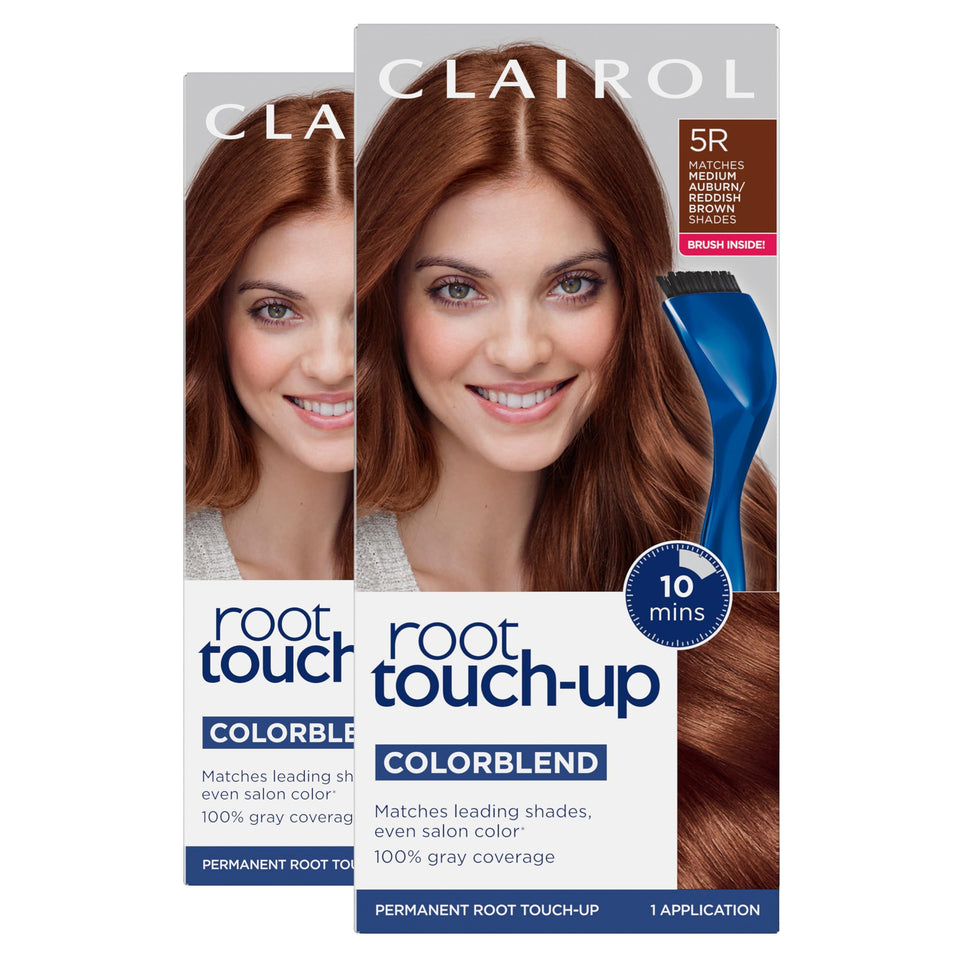 Clairol front packaging showing product and benefits for quick coverage