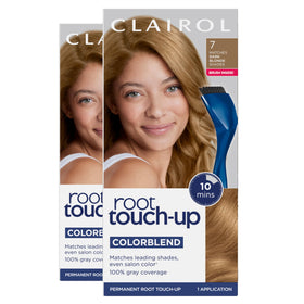 Clairol root touch-up front packaging showing brand and quick gray coverage benefit