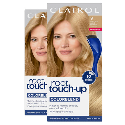 Clairol front packaging showing shade 9 Light Blonde and benefits