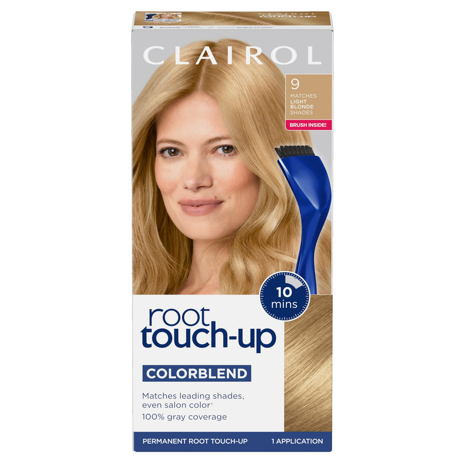 Clairol front packaging showing product and benefits for quick root fixes