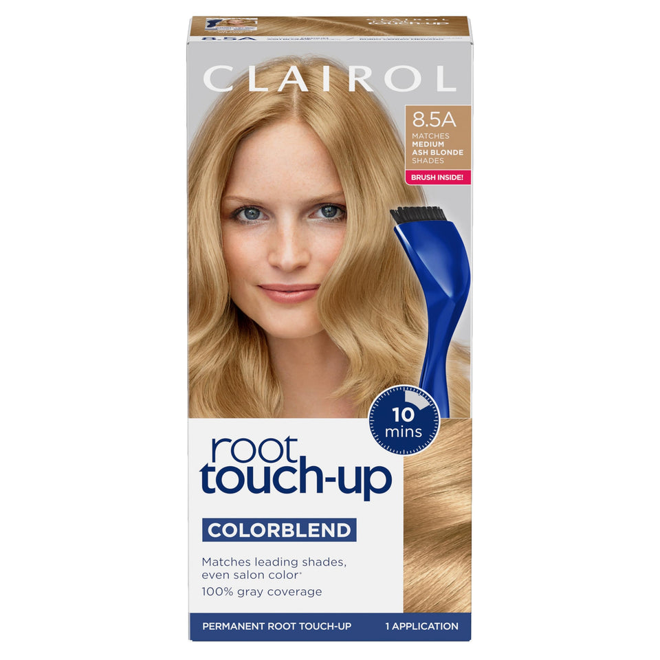 Clairol packaging front view showing shade 8.5A and easy touch-up benefits