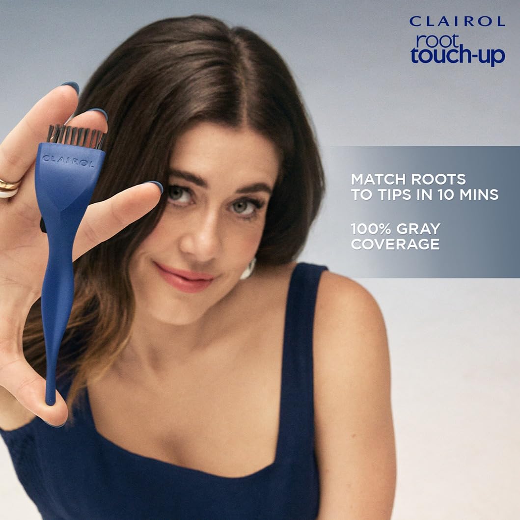 Clairol root touch-up scale with hands showing compact kit size