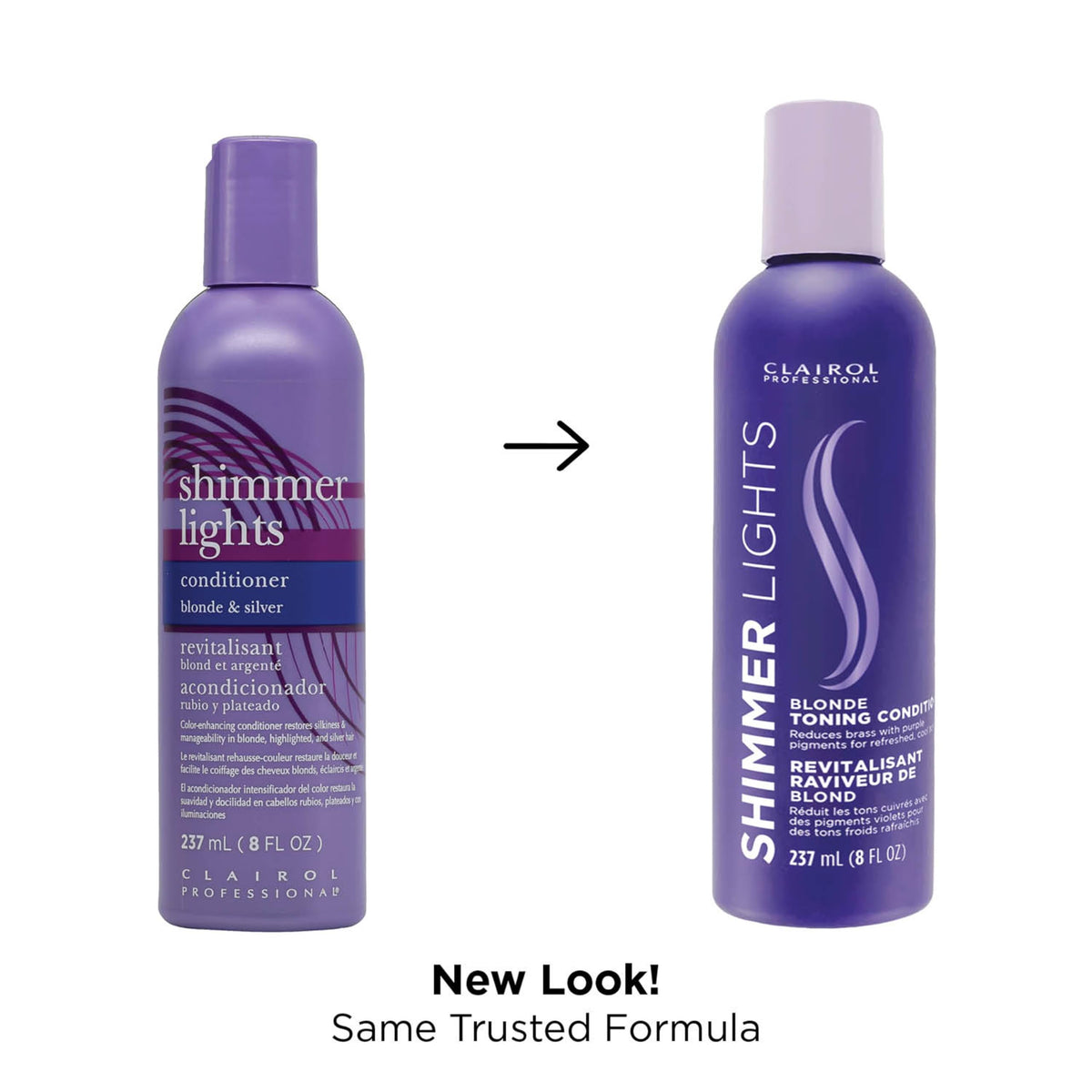 Clairol Shimmer Lights pour texture close-up shows creamy conditioner providing smoothness