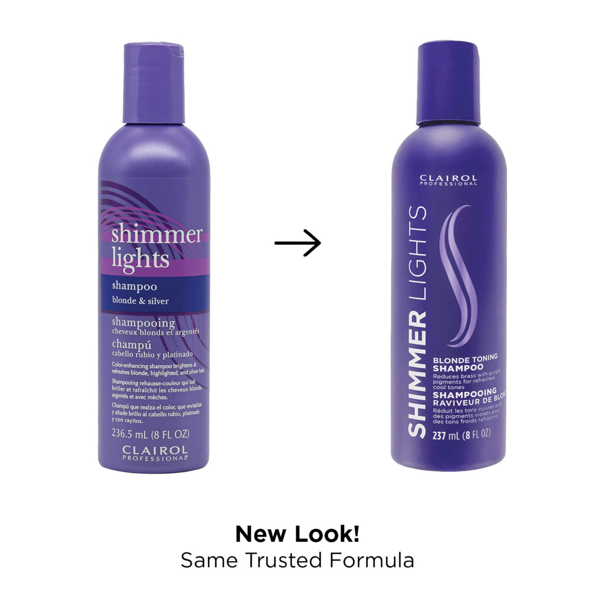 Clairol Professional purple shampoo pouring to reveal creamy violet texture