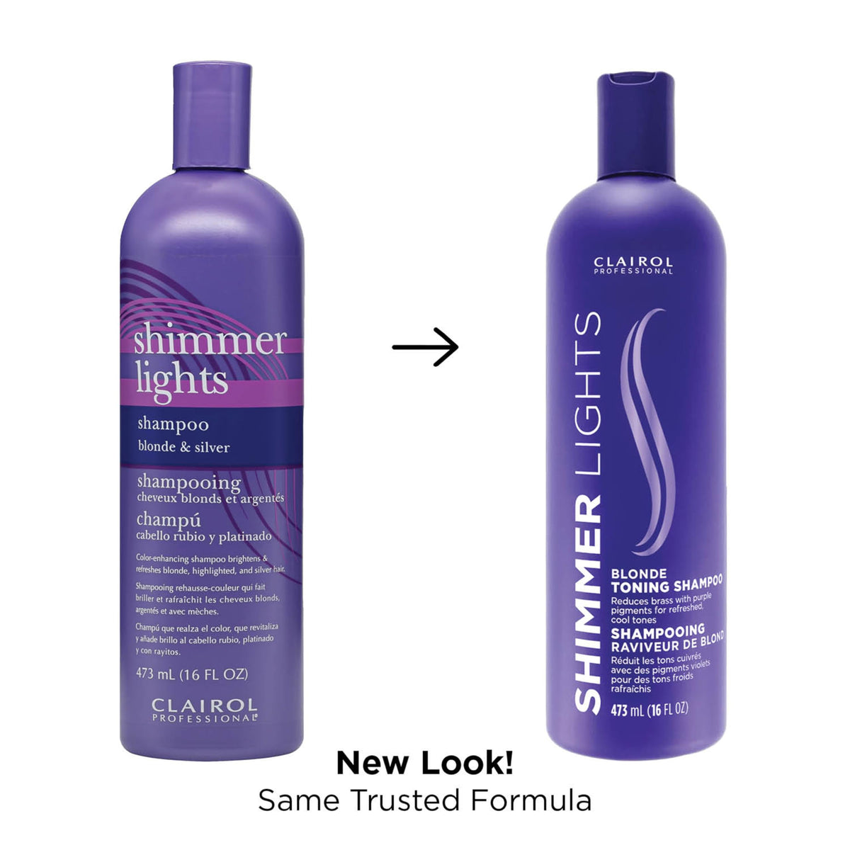 Clairol Professional shampoo texture poured to show purple toning formula