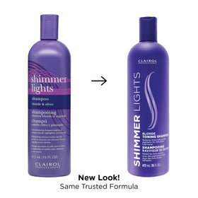 Clairol Professional shampoo texture poured to show purple toning formula