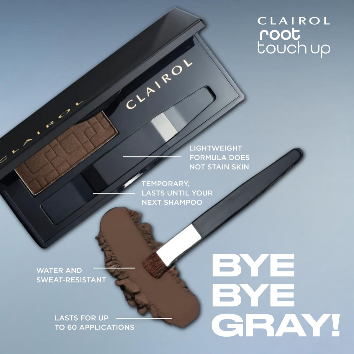 Clairol compact held in hand for scale showing compact size and easy storage