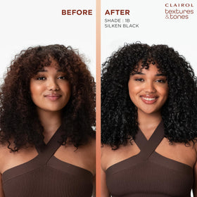 Clairol Textures & Tones opened kit showing included components and benefits
