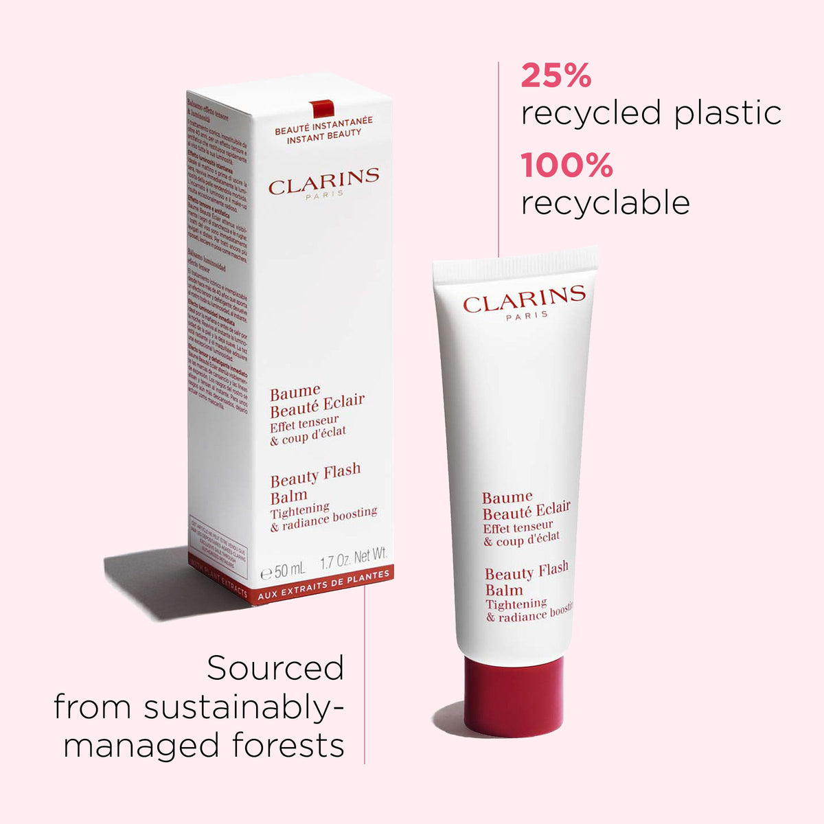 Clarins ingredients shot with acerola oat aloe for natural boost