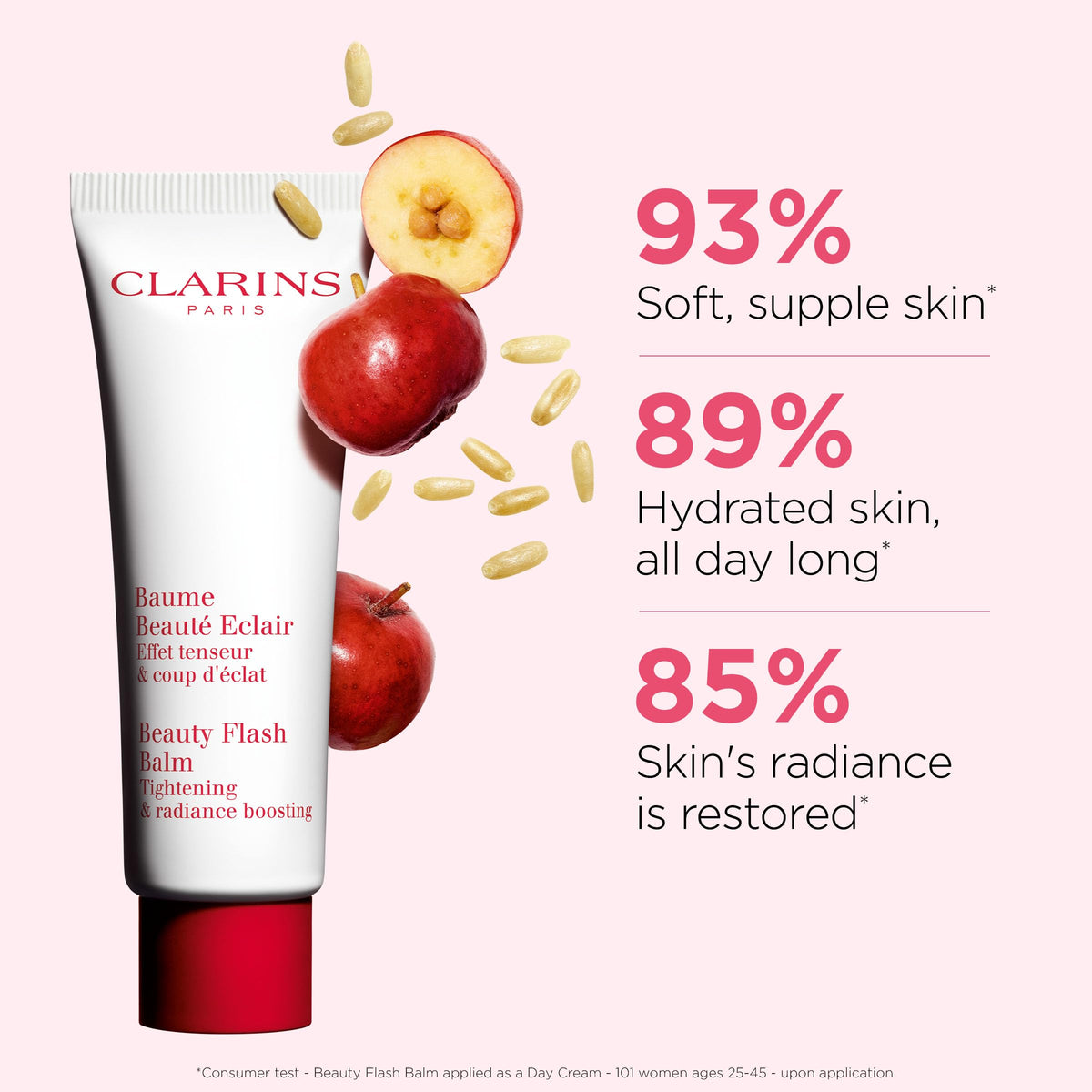 Clarins closeup texture image showing creamy gel for quick hydration