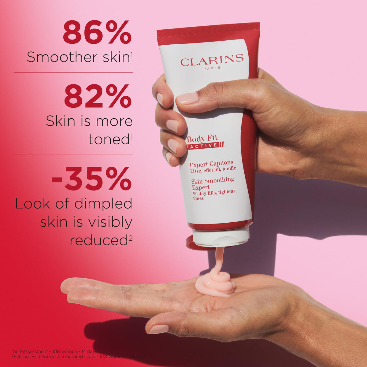 Clarins gel-cream texture close-up showing lightweight absorbency