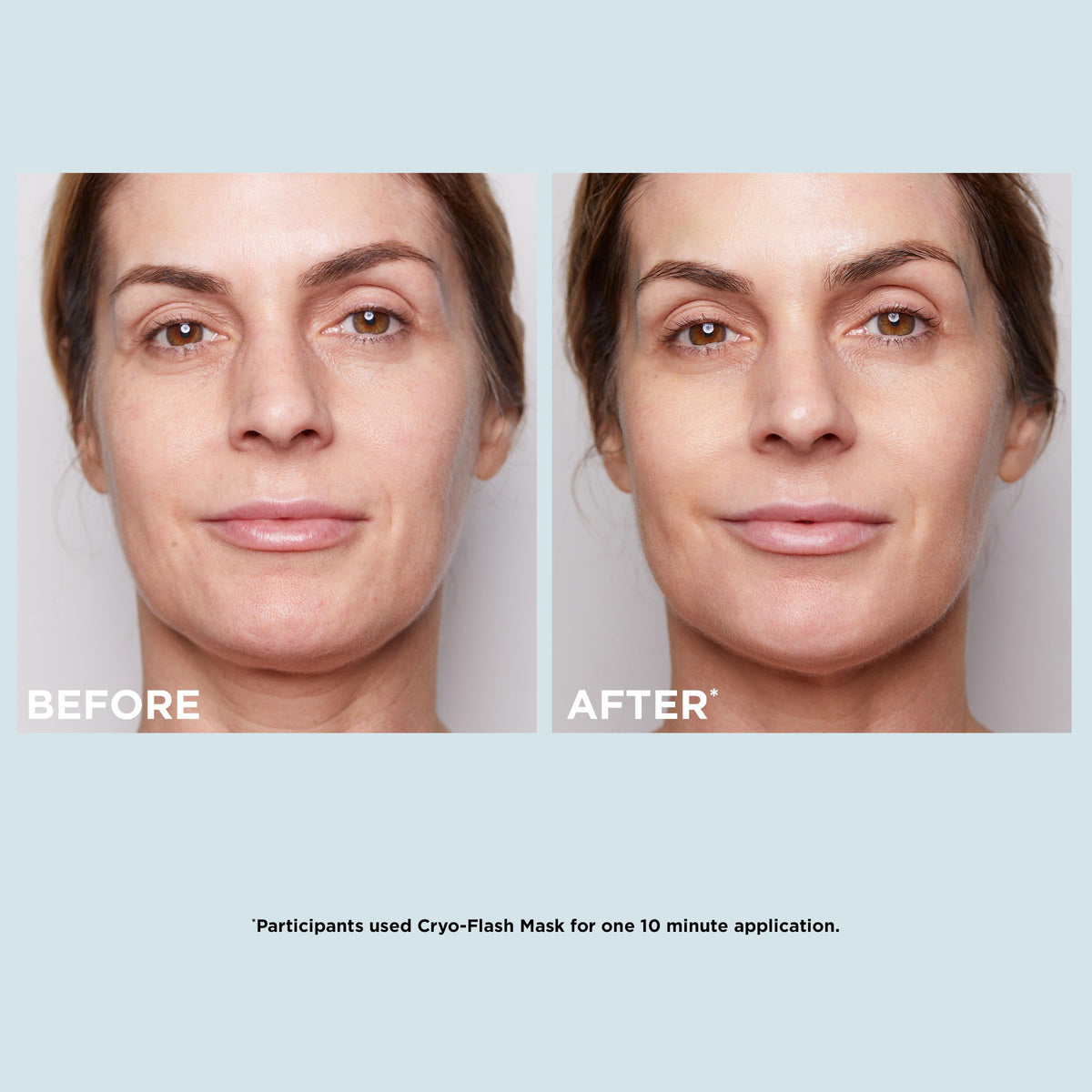 CLARINS Cryo-Flash being applied on model for quick 10-minute lift