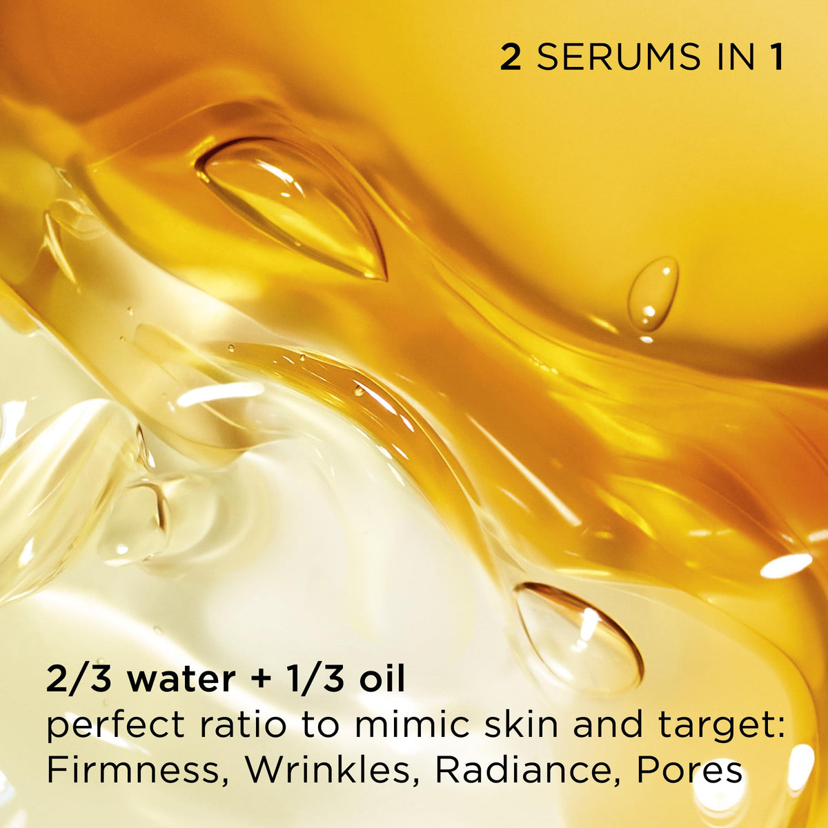 Clarins DOUBLE SERUM staged on a bathroom vanity in a lifestyle setting for daily routine