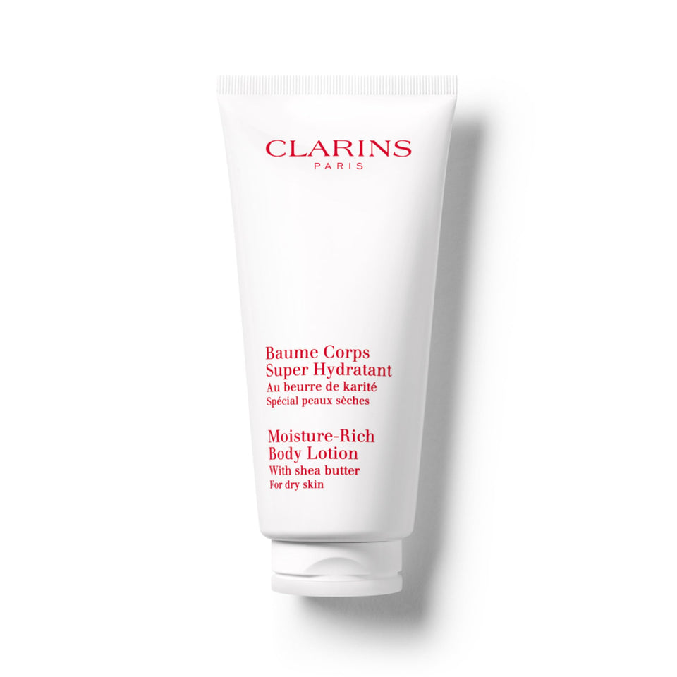 Clarins front packaging showing product and quick benefit