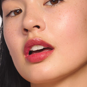 Clarins layering demonstration showing progressive intensity from sheer to bold