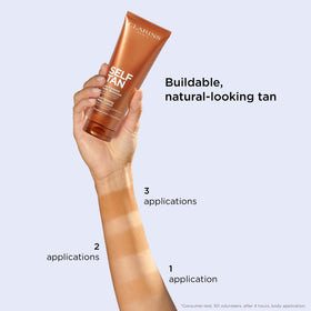 CLARINS Lotion applied on forearm showing even coverage and natural gradual tint