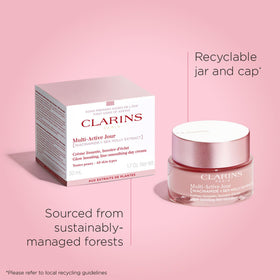 Clarins graphic highlighting niacinamide ingredient and visible smoothing benefit