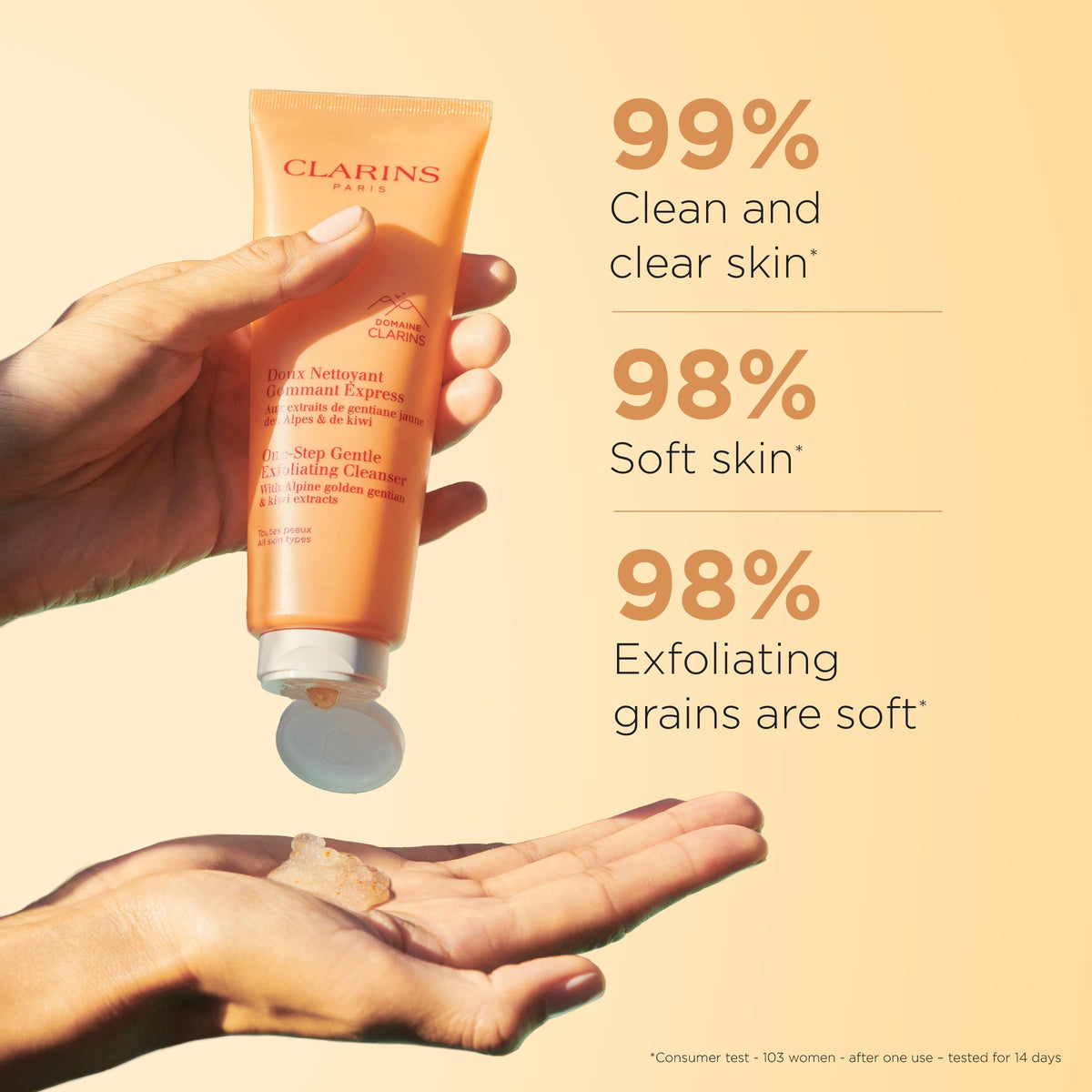 Clarins plant-based microbeads close-up texture demonstrating gentle exfoliation benefit