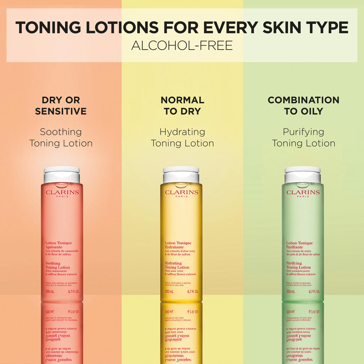 Clarins toner on bathroom shelf suggesting daily routine benefit