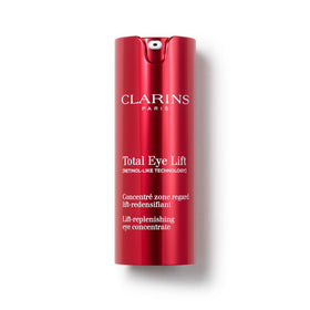 Clarins Total Eye Lift front jar showing product and branding for confident lift