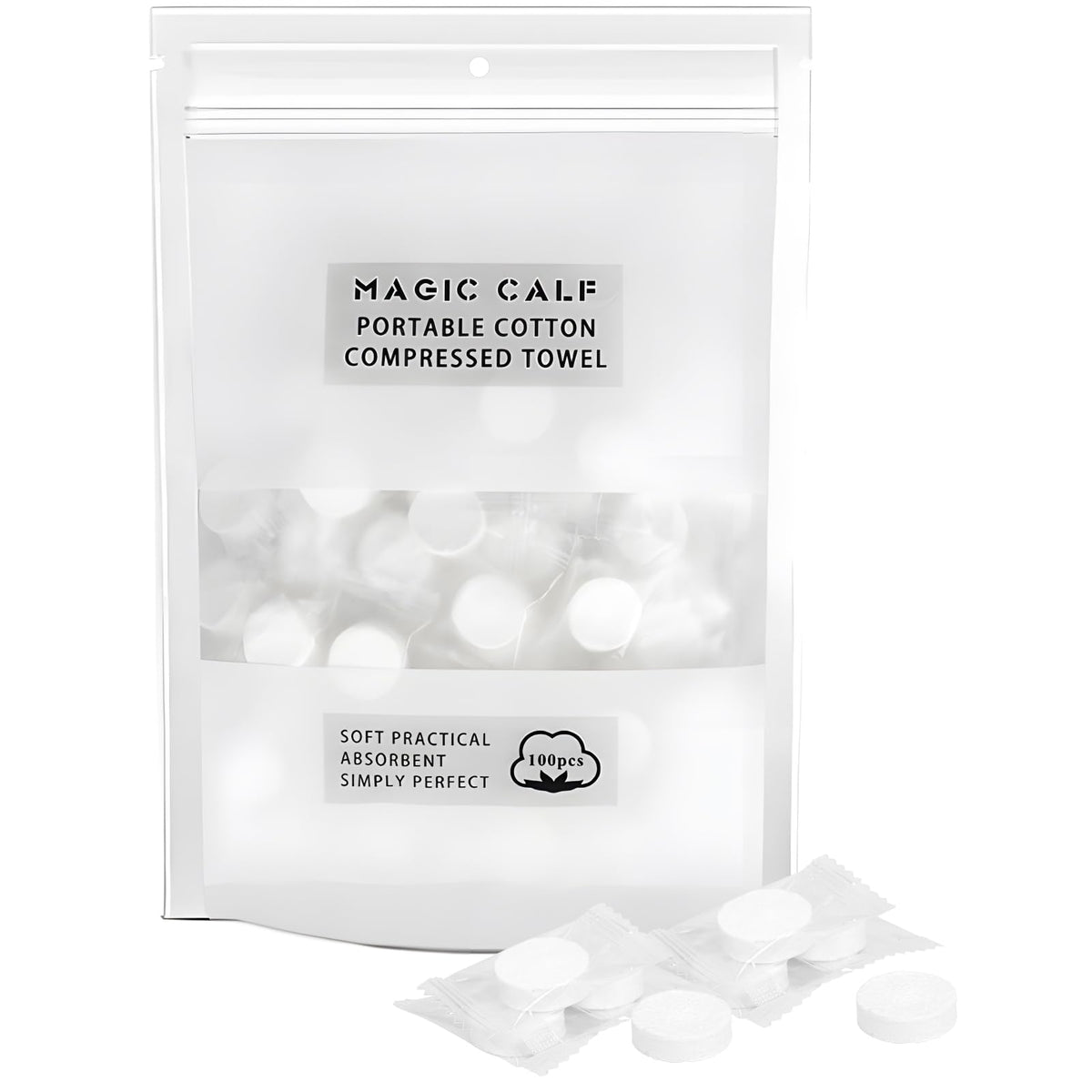 Classycoo front packaging showing 100 compressed towels and compact benefit