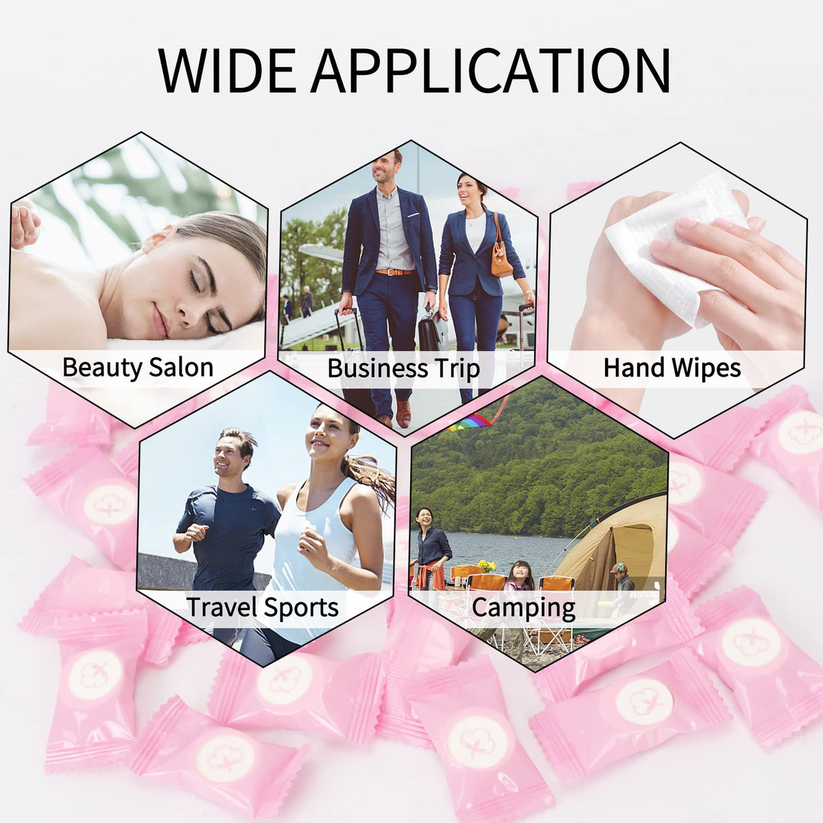 Classycoo towel in use wiping face for quick, hygienic cleansing