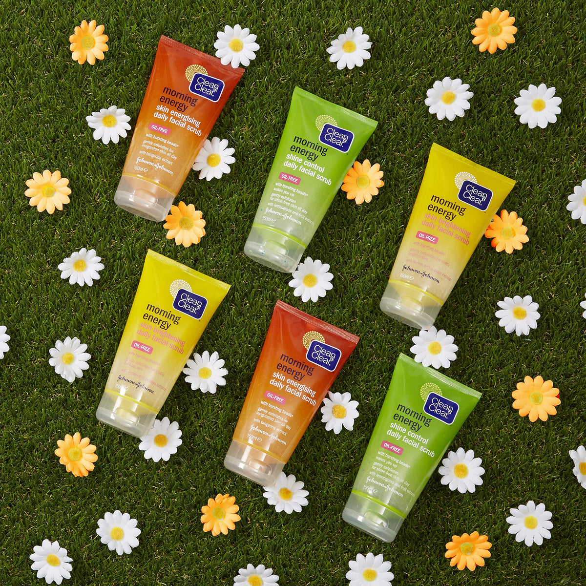Clean & Clear scrub on bathroom shelf suggesting routine-ready convenience