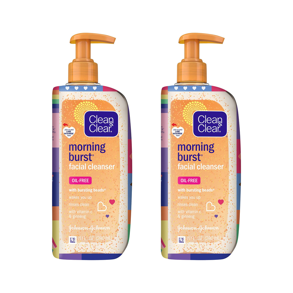 Clean & Clear front packaging showing two value-pack bottles and bright design benefit refreshing cleanse