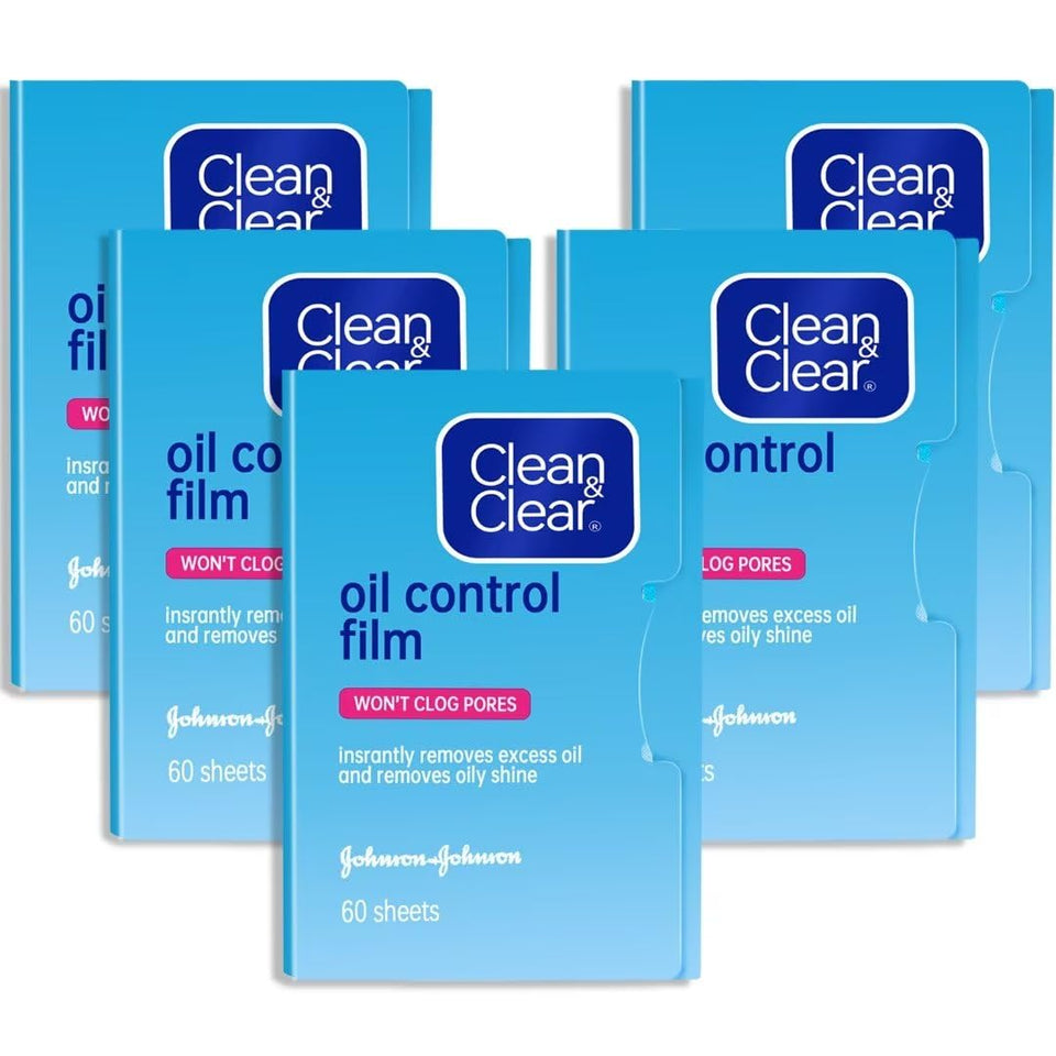 Clean & Clear front packaging showing compact oil control sheets benefit instant shine removal