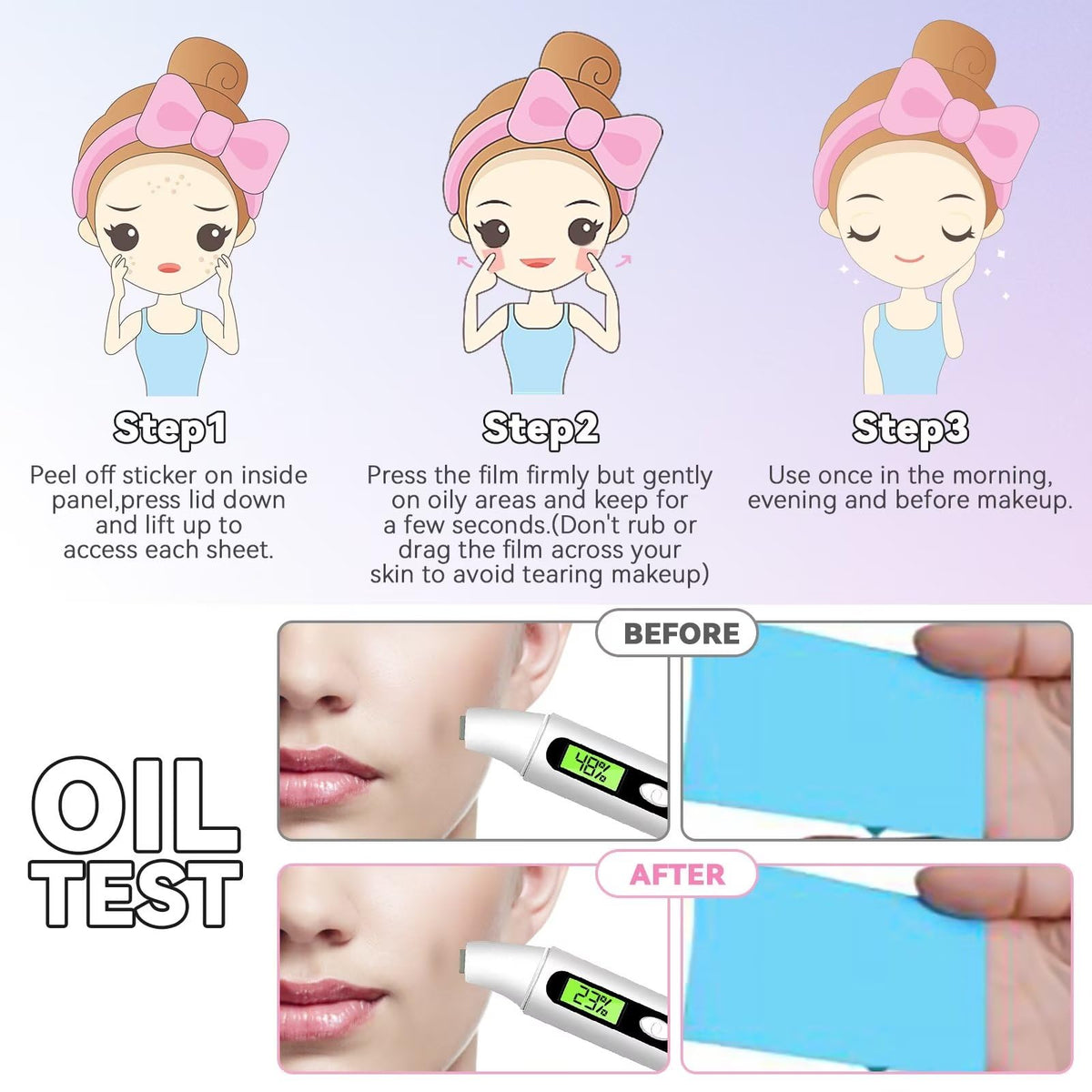Clean & Clear close-up of sheet texture highlighting fast oil absorption benefit