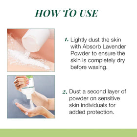 Clean + Easy powder in a salon setting with waxing supplies, highlighting professional performance and calm scent