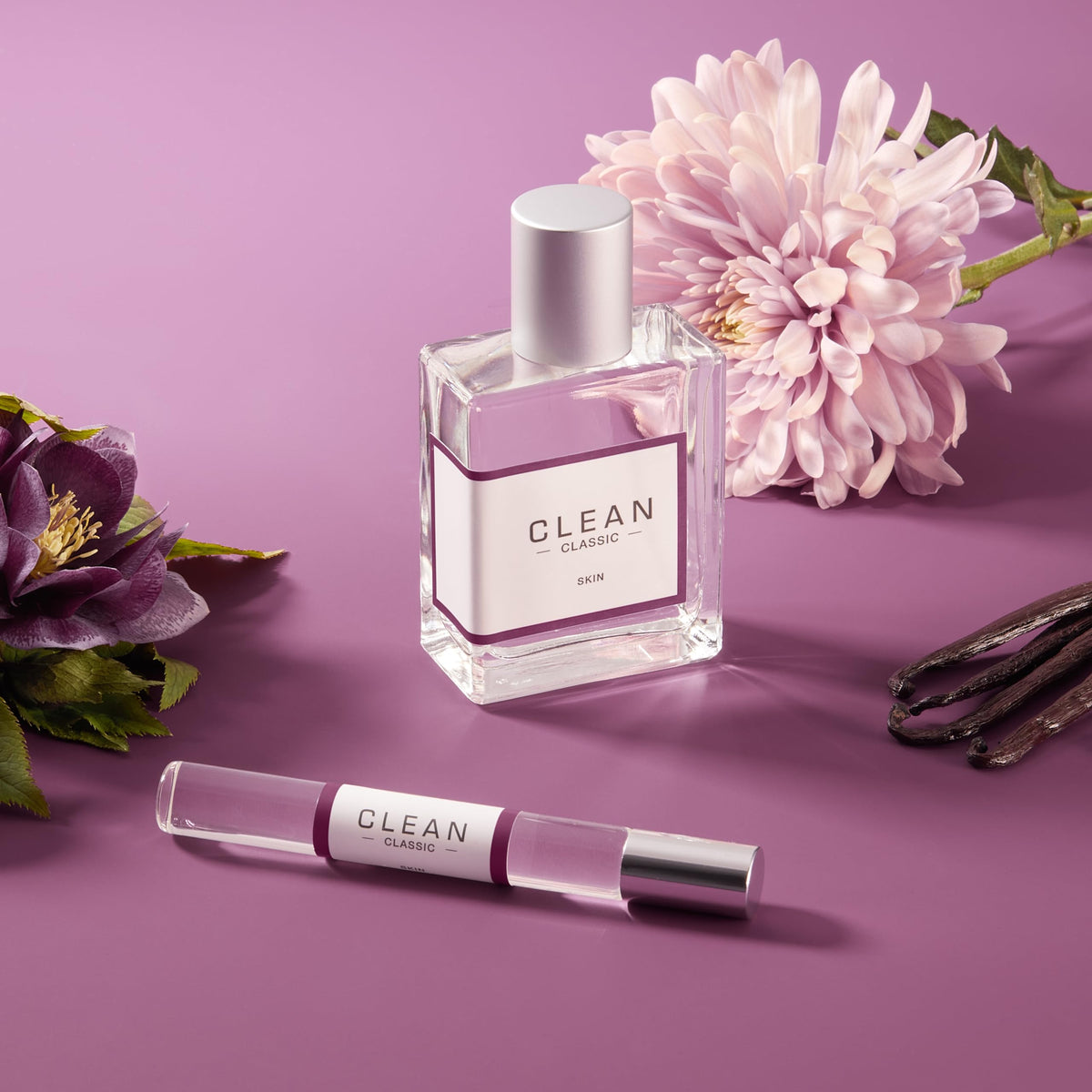 CLEAN lifestyle on bedside table evoking soft intimate everyday wear