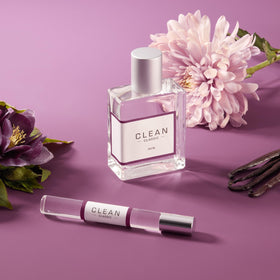 CLEAN lifestyle on bedside table evoking soft intimate everyday wear