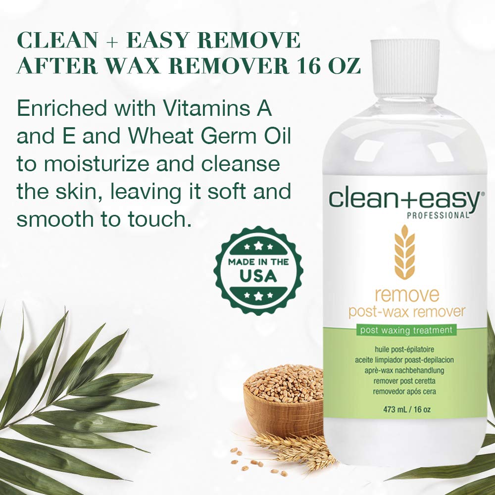 Clean + Easy applied to skin illustrating quick wax dissolution and soothing benefit