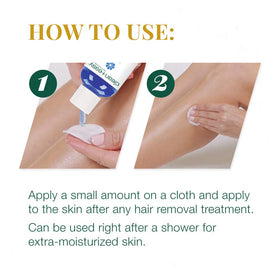 Clean + Easy bottle in hand removing wax with cotton pad, quick residue cleanup