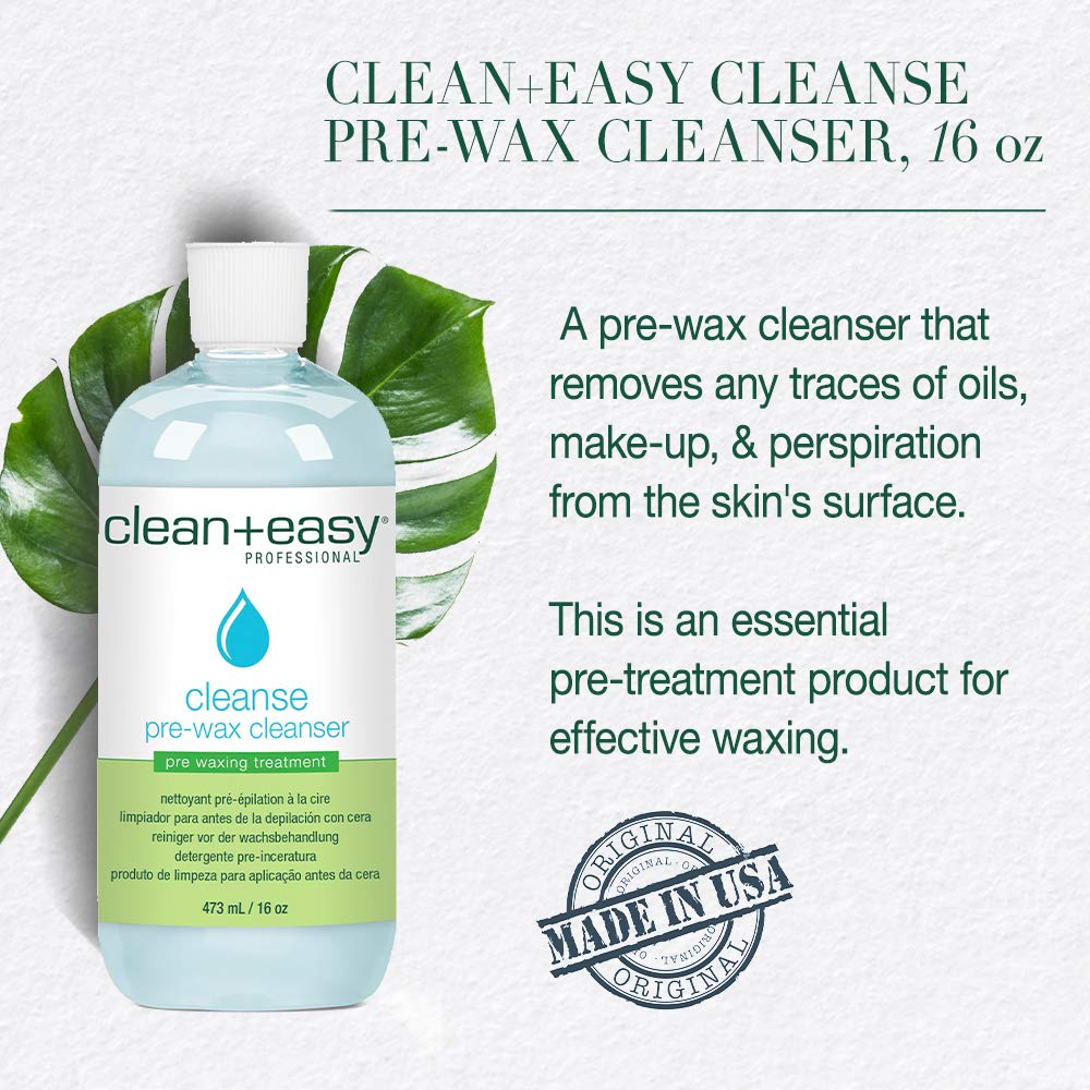 Clean + Easy shown applied to skin before waxing to improve wax adherence