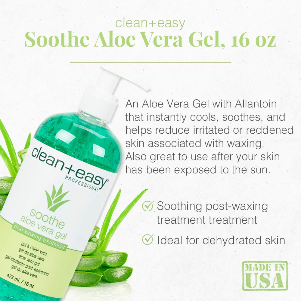 Person applying Clean + Easy gel after waxing to soothe skin and remove wax