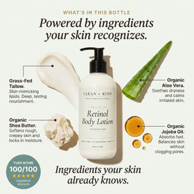 Clean + Kind cream texture close-up showing fast-absorbing finish