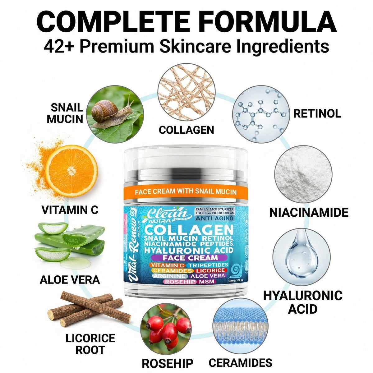 Clean Nutraceuticals jar lid and rim detail showing premium finish and hygiene benefit