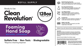 Clean Revolution bottle held by hand showing scale and refill value