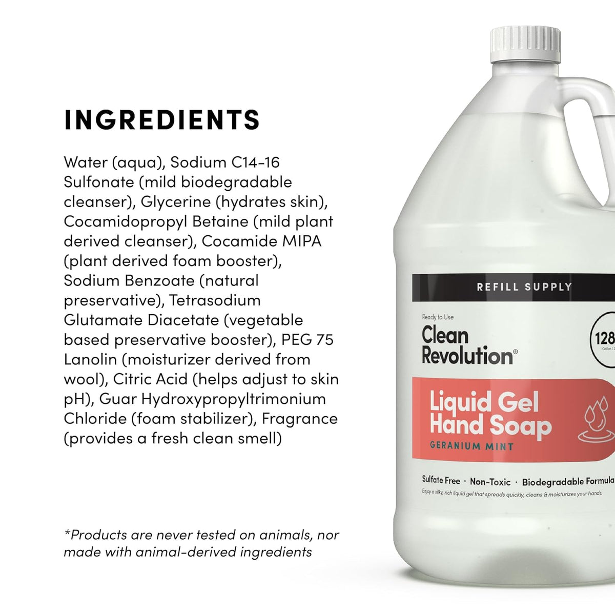 Clean Revolution large refill in a commercial bathroom reducing plastic waste