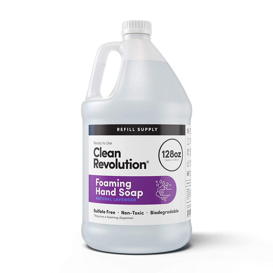 Clean Revolution front label showing 128oz size and lavender benefit