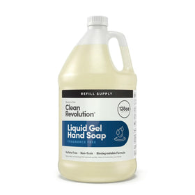 Clean Revolution front label on 128 oz bottle showing product identity and size benefit
