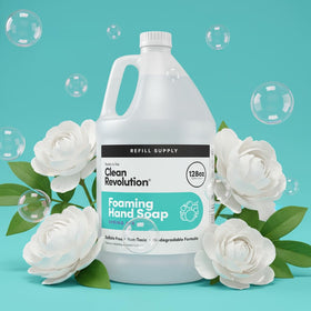 Clean Revolution ingredient label and essential oils representing natural scent benefit