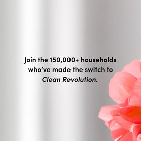 Clean Revolution bottle staged in a kitchen highlighting fresh scent and practical use