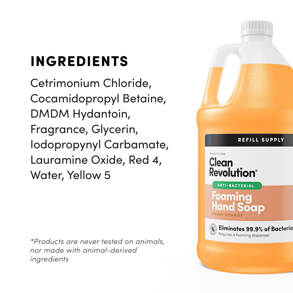 Clean Revolution recyclable packaging label highlighting sustainable materials