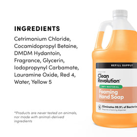 Clean Revolution recyclable packaging label highlighting sustainable materials