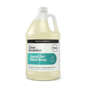 Clean Revolution front packaging showing 128 oz refill and clear label benefit